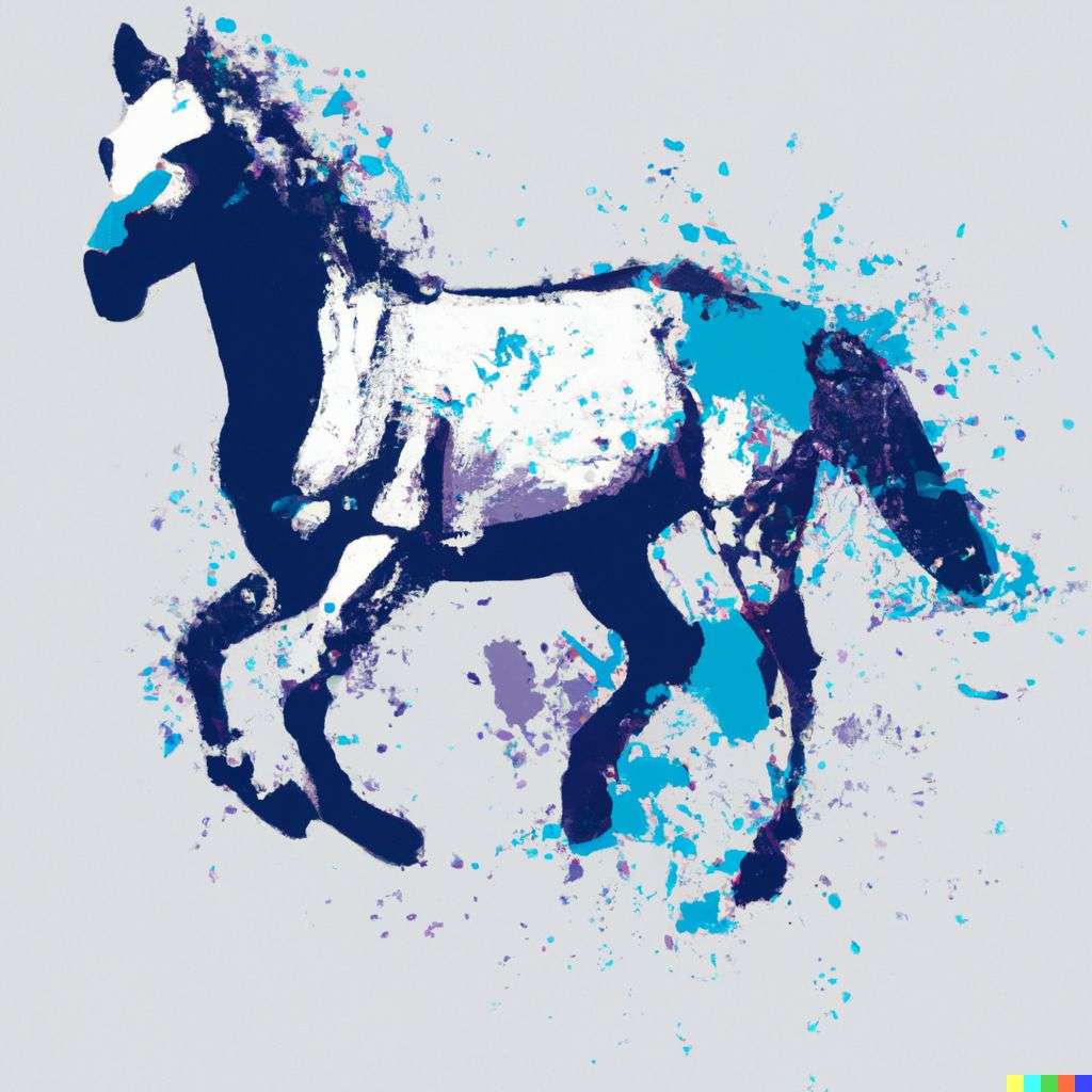 a horse, futuristic print